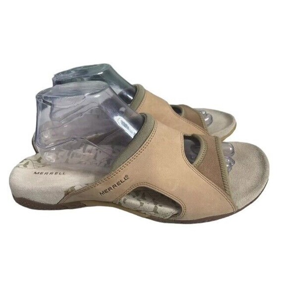 Merrell Pesaro Women's Sandal Tan Leather J36472 Open Toe Casual Slides Sz 11